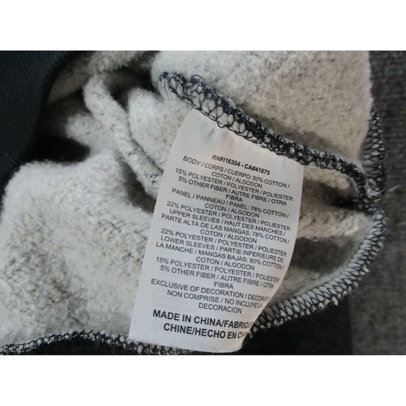 Converse Crop Sweatshirt Womens Small *Flaw Black Silver Foil Block Letter Logo - Picture 9 of 11